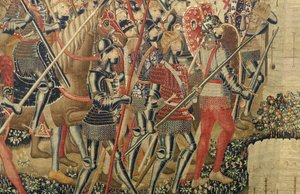 Wandteppich, der die Eroberungen von König Alfons V. von Portugal zeigt (Detail)