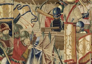 Wandteppich, der die Eroberungen von König Alfons V. von Portugal zeigt, Tournai. Detail. von Flemish School