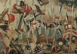 Wandteppich, der die Eroberungen von König Alfons V. von Portugal zeigt, Tournai. Detail. von Flemish School