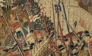Wandteppich, der die Eroberungen von König Alfons V. von Portugal zeigt, Tournai. Detail. von Flemish School