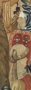 Wandteppich, der die Eroberungen von König Alfons V. von Portugal zeigt, Tournai. Detail.