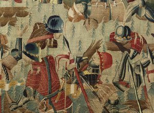 Wandteppich, der die Eroberungen von König Alfons V. von Portugal zeigt (Conquistas de Alfonso V de Portugal), Tournai. (Detail) von Flemish School