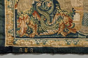 Wandteppich, der die Eroberungen von König Alfons V. von Portugal zeigt (Conquistas de Alfonso V de Portugal), Tournai. (Detail) von Flemish School