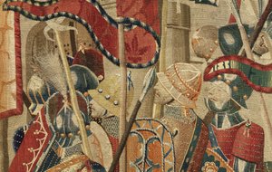 Wandteppich, der die Eroberungen von König Alfons V. von Portugal zeigt (Conquistas de Alfonso V de Portugal), Tournai. (Detail) von Flemish School