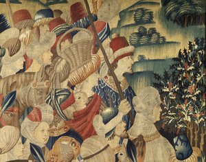 Wandteppich, der die Eroberungen von König Alfons V. von Portugal zeigt (Detail) von Flemish School