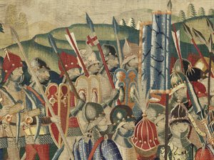Wandteppich, der die Eroberungen von König Alfons V. von Portugal zeigt