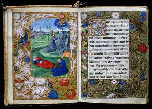Die Agonie im Garten, Miniatur aus dem Stafford-Gebetbuch von Flemish School