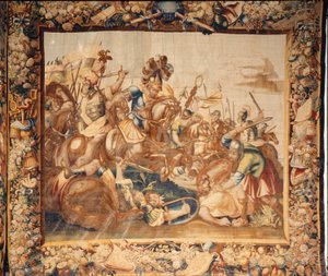 Die Kathedrale. Die Kathedralsammlung. Flämischer Wandteppich. Die Geschichte Roms. Signiert: Ian Le Clerc, D Eggermans. Brüssel. Anfang des 17. Jahrhunderts