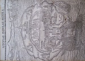 Titelseite von Utopia von Thomas More, Leuven 1516