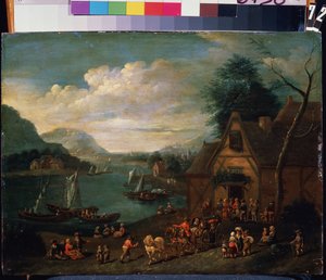 Eine Taverne am Ufer von Flemish School