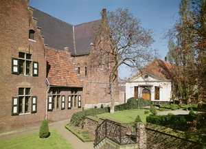 Ansicht des Hauses der Äbtissin, des Refektoriums und eines Schlafsaals von Flemish School