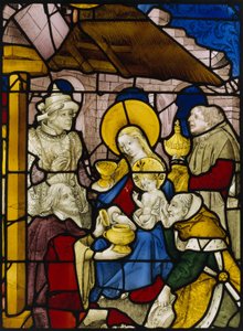 Fenster mit der Anbetung der Könige von Flemish School