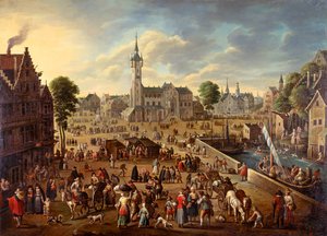 Stadtansicht des Hauptplatzes in Lier, ca. 1620-1625
