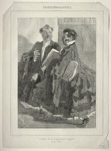 Crinolinographien. Kostüm der Magistratur vorgeschlagen für 1857 von Félicien Rops