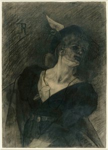 Die Dame mit dem Lorgnon, ca. 1870 von Félicien Rops
