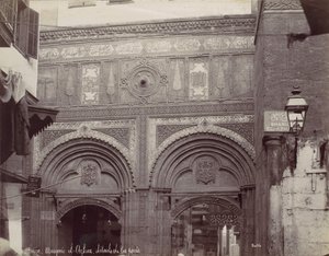Kairo. Moschee el-Arhar, Details der Tür, 1870er Jahre