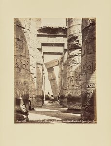Karnak. Geneigte Säule in der Hypostylhalle, Ägypten von Félix Bonfils