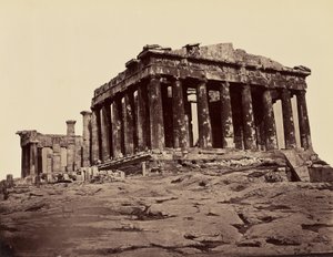 Parthenon, von den Propyläen - Athen. [Von Nordwesten]