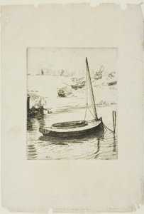 Das Boot mit gesenktem Segel von Félix Henri Bracquemond