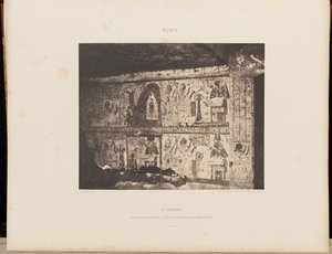 El-Fourdjeh. Hypogäische Architektur - Innere Malerei der linken Wand von Félix Teynard