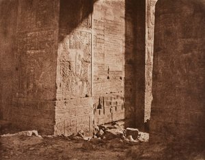 Erster Pylon - Französische Inschrift auf der östlichen Brüstung bei Punkt H, Insel Filae, 1851 von Félix Teynard