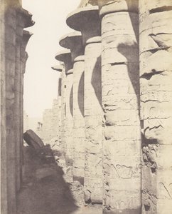 Karnak Theben, Palast - Hypostylsaal - Zentrale Kolonnade, 1851-52, gedruckt 1853-54 von Félix Teynard