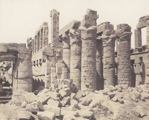Karnak Theben, Palast - Hypostylhalle - Gesamtansicht vom Punkt Q, 1851-52, gedruckt 1853-54 von Félix Teynard