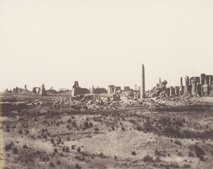Karnak Theben, Allgemeine Ansicht der Ruinen vom Nordosten, 1851-52, gedruckt 1853-54 von Félix Teynard