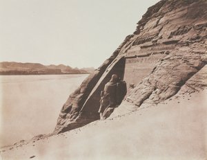 Großer Speos - Blick von der Sanddüne (Tempel von Ramses II), Abu Simbel von Félix Teynard