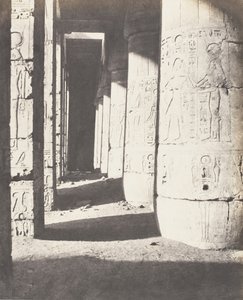 Médinet-Abou Theben, Nachfolgende Konstruktionen - Zweiter Hof - Ga..., 1851-52, gedruckt 1853-54 von Félix Teynard