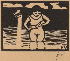 Mädchen hebt ihr Hemd (Fillette enlevant sa chemise)