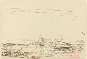 Eine Bucht mit einem Segelboot