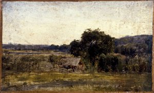 Reetdachhaus, zwischen 1850 und 1860 von Félix Ziem