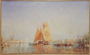 Venedig, Trabaccolo mit gelbem Segel, zwischen 1870 und 1890