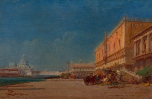Venedig von der Riva aus in Richtung Piazzale San Marco von Félix Ziem