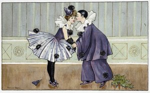 Pierrot und Colombine - gezeichnet von Florence Hardy, Anfang des 20. Jahrhunderts von Florence Hardy
