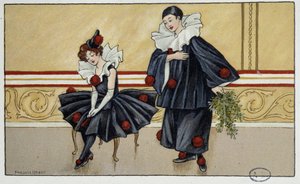Pierrot und Colombine - Zeichnung von Florence Hardy, Anfang 20. Jahrhundert von Florence Hardy