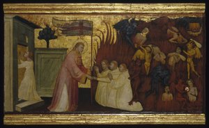 Der heilige Laurentius befreit Seelen aus dem Fegefeuer