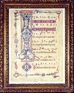 Graduale, mit historisierter Initiale I, die den heiligen Johannes den Evangelisten darstellt, ca. 1315 von Florentine School