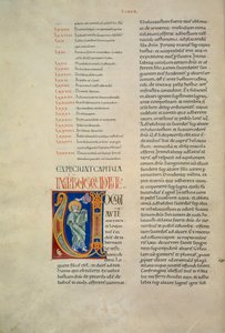 Seite aus der Bibel von Corbolino mit Initiale, die Gott zeigt, der zu Moses spricht (Cod. Conventi Soppressi 630, c. 52v), Manuskript