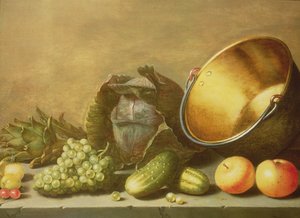 Stillleben mit Messingtopf von Floris Gerritsz van Schooten