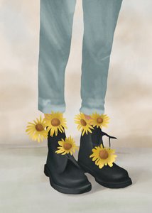 Denim-Sonnenblumenstiefel von Flow Line