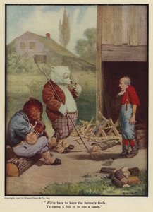 Wir sind hier, um das Handwerk des Bauern zu lernen; eine Dreschflegel zu schwingen oder eine Schaufel zu benutzen.