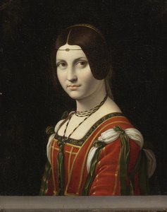 Porträt einer unbekannten Frau, genannt La Belle Ferronnière, vor 1750 von Follower Leonardo Da Vinci