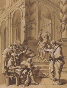 Christus unter den Doktoren von Follower of Francesco Fontebasso