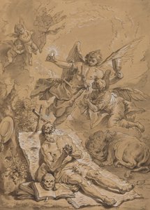 Letzte Kommunion des Heiligen Hieronymus von Follower of Francesco Fontebasso