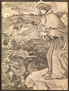 Christus sieht die Jünger am Ruder arbeiten
