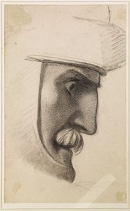Der Geist der Gerechtigkeit - Studie für den Kopf des Barons von Ford Madox Brown