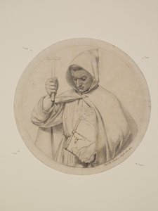 Wycliffe liest seine Bibelübersetzung - Studie eines Mönchs, der den katholischen Glauben repräsentiert von Ford Madox Brown