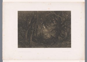 Räuber lauern einer Kutsche im Wald auf (Verhalende voorstellingen) von Fortuné Ferogio